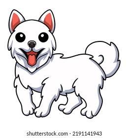 Cute little samoyed dog cartoon