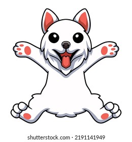 Cute little samoyed dog cartoon