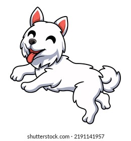 Cute little samoyed dog cartoon