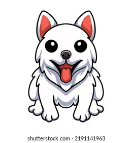 Cute little samoyed dog cartoon
