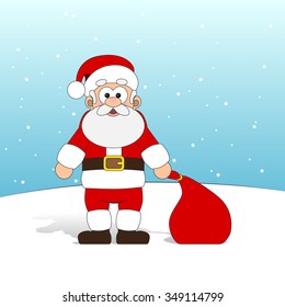 Cute little Santa Claus. Christmas holyday illustration.