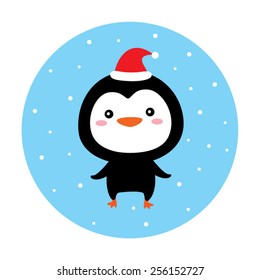 Cute Little Santa Claus Penguin Vector Stock Vector (Royalty Free ...