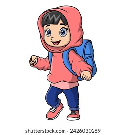 Cute little school boy cartoon