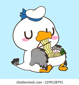 cute little seagull vector illustration