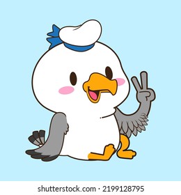 cute little seagull vector illustration