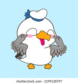 cute little seagull vector illustration