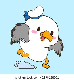 cute little seagull vector illustration