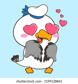 cute little seagull vector illustration