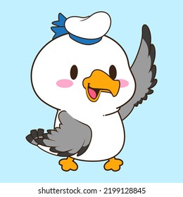 cute little seagull vector illustration