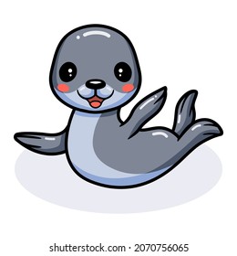 Cute little seal cartoon lying down