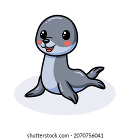 Cute Little Seal Cartoon Posing Stock Vector (Royalty Free) 2070756041 ...