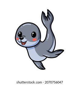 Cute Little Seal Cartoon Posing Stock Vector (Royalty Free) 2070756047 ...