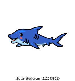 Cute Little Shark Cartoon Swimming Stock Vector (Royalty Free ...