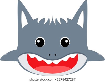 Cute little shark cat face illustration