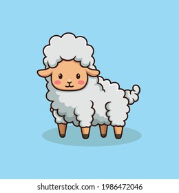 Cute little sheep cartoon, editable vector. eps 10 