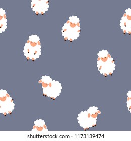 Cute little sheep Seamless Pattern Background. vector illustration. EPS10