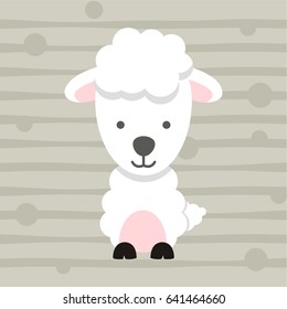 cute little sheep soft color kids t-shirt design