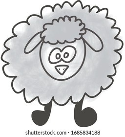 cute little sheep stunned face