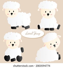 Cute little sheep vector illustration