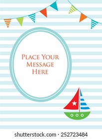 cute little ship message greeting card