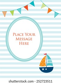 cute little ship message greeting card