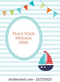 cute little ship message greeting card