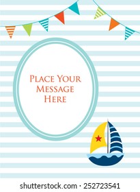 cute little ship message greeting card