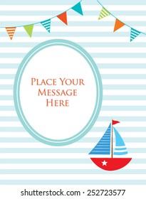 cute little ship message greeting card