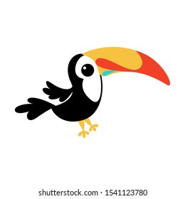 Cute little simple toucan icon editable isolated vector image logo template