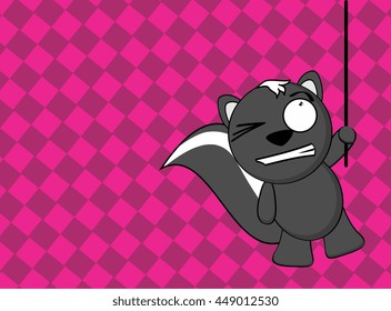 cute little skunk cartoon expression background in vector format 