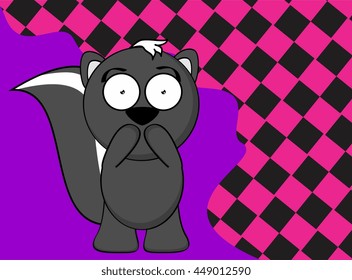 cute little skunk cartoon expression background in vector format 