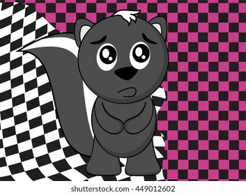 cute little skunk cartoon expression background in vector format 