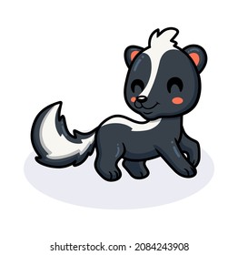 Cute little skunk cartoon posing