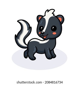 Cute little skunk cartoon posing