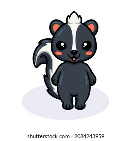 Cute little skunk cartoon standing