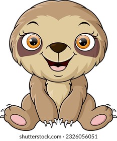 Cute little sloth cartoon sitting
