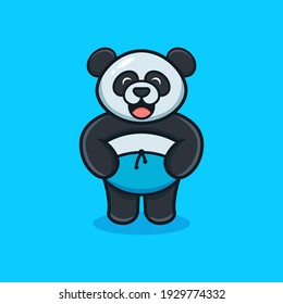 cute little smile panda illustration