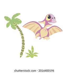 Cute little smiling toon dinosaur