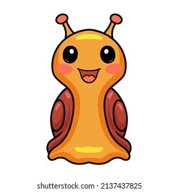 Cute little snail cartoon character