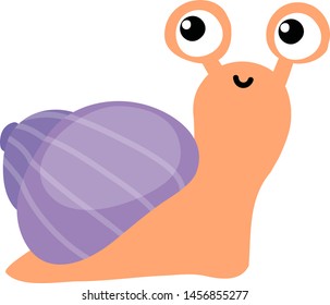Pequeño caracol, ilustración, vector sobre fondo blanco