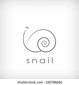 Cute little snail symbol in simple outlines suitable for corporate identity. Eps10 vector illustration.