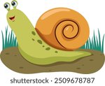 Cute little snail walking illustration