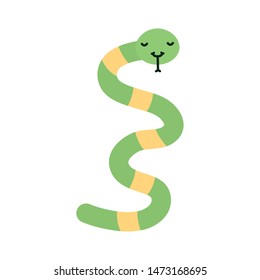 cute little snake kawaii character