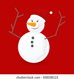 süße kleine Schneemänner. Vektorgrafik einzeln auf weißem Hintergrund.