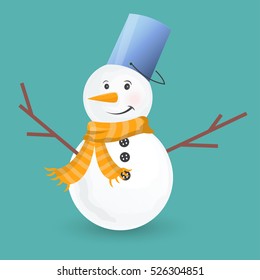 cute little snowmen. Vector Illustration isolated on white background.