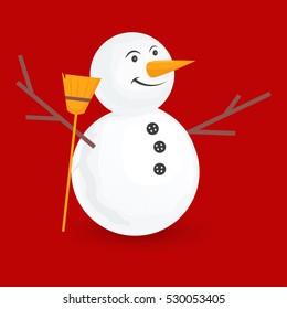 cute little snowmen. Vector Illustration isolated on white background.