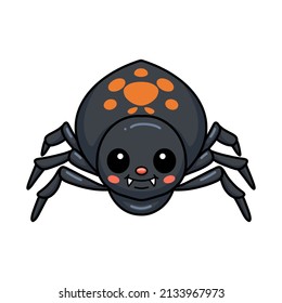 Cute little spider cartoon posing