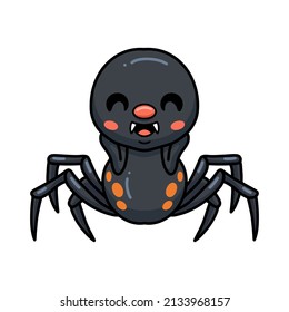 Cute little spider cartoon posing
