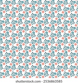 Cute Little Spring Flowers Seamless Vector Pattern Design