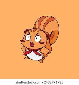 Cute Little Squirrel is Angry Cartoon Vector Illustration